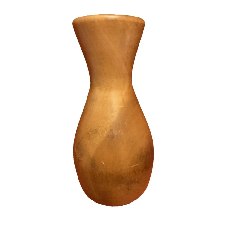 Hand Turned Natural Wood Grain Flower Vase 5.5 x 3 Hand Crafted‎ Farmhouse Artsy